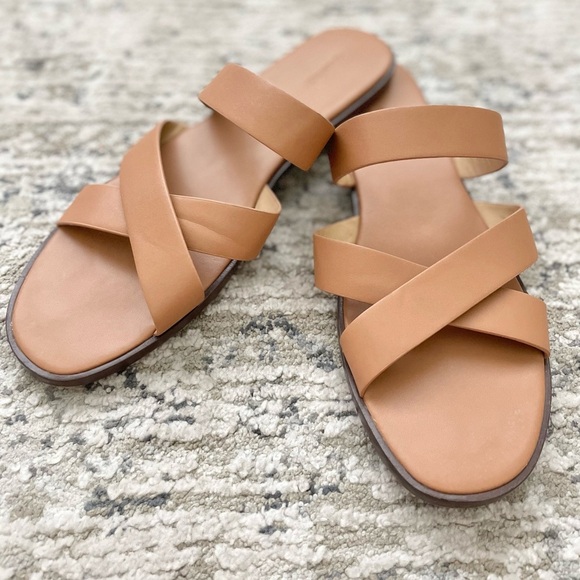 Madewell The Mena Slide Sandal Size 10 Womens Brown Leather‎ - Picture 9 of 9